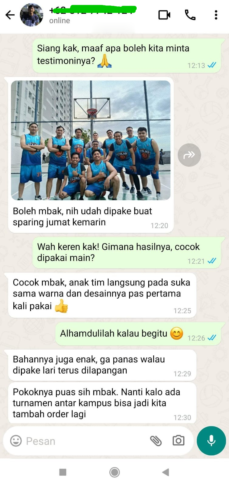 Jersey custom tim futsal Bandung