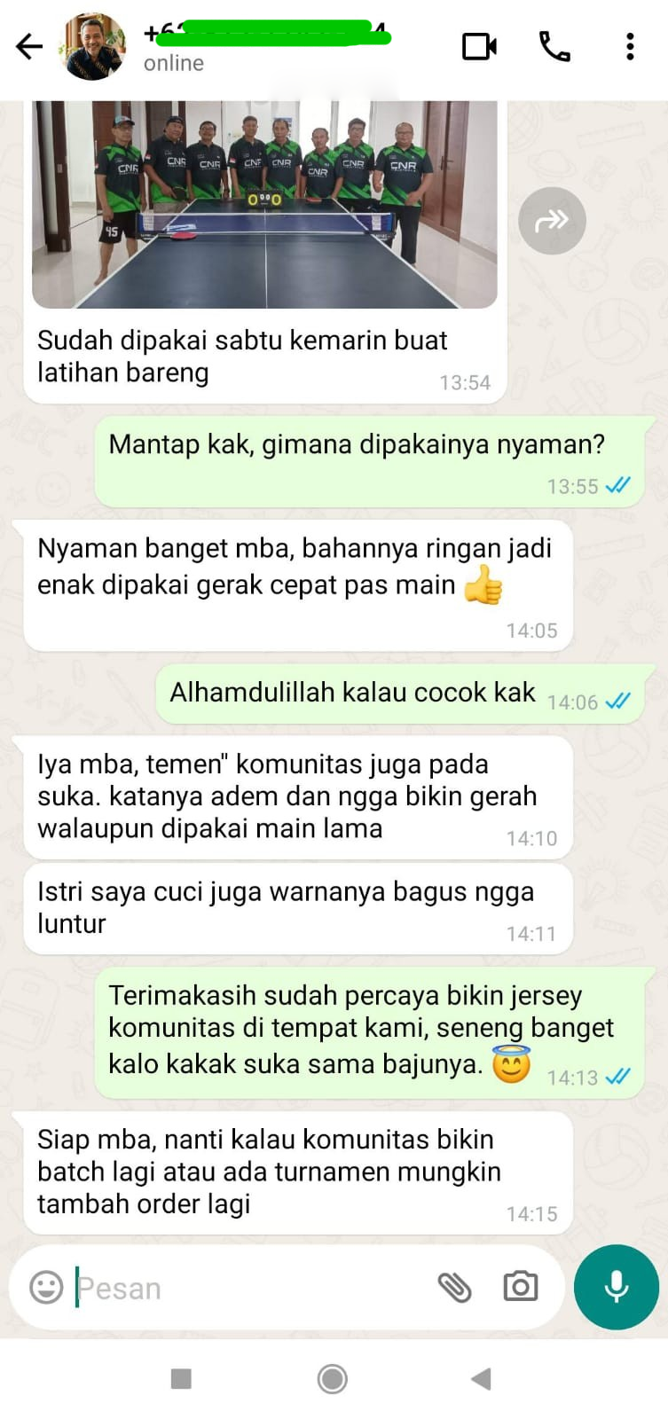 Hasil cetak jersey event komunitas custom